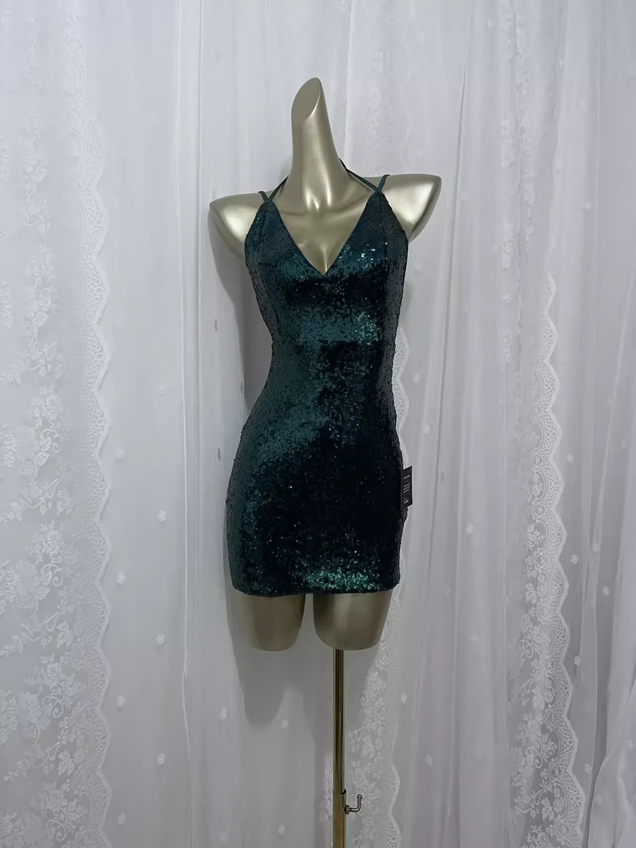 Sexy Sheath Green Sequin Travel Vacation Dress Short Birthday Dress simple gentle atmospheric and unique desi Bring summer colors to enhance whiteness