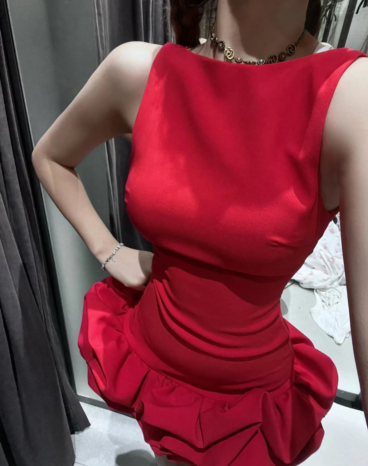 Sexy Sheath Scoop Neck Red Short Homecoming Dress Summer Hoco Dresses Mini Cocktail Dress