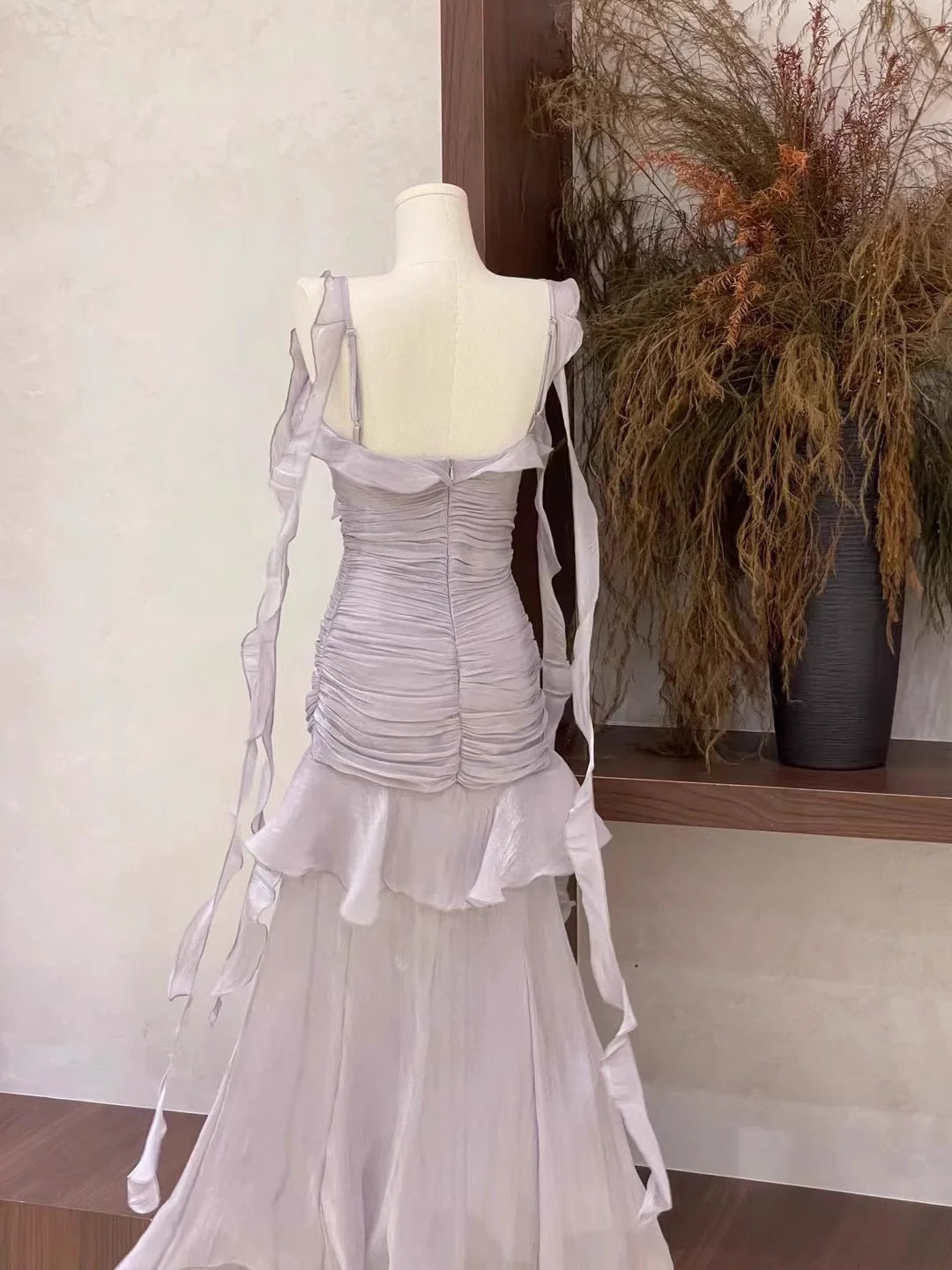 Sexy Sheath Spaghetti Straps Ruffled Light Lilac Women's Holiday Dresses simple gentle atmospheric and unique desi Bring summer colors to enhance whiteness