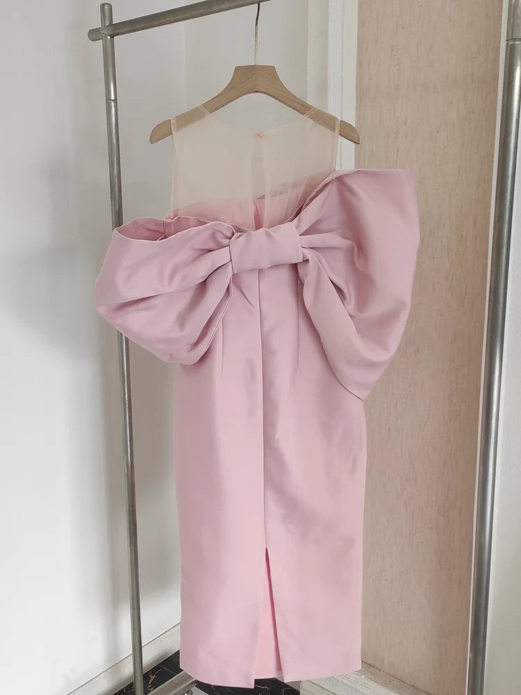 Sexy Sheath Strapless Pink Vacation Dress Satin Women Dresses simple gentle atmospheric and unique desi Bring summer colors to enhance whiteness