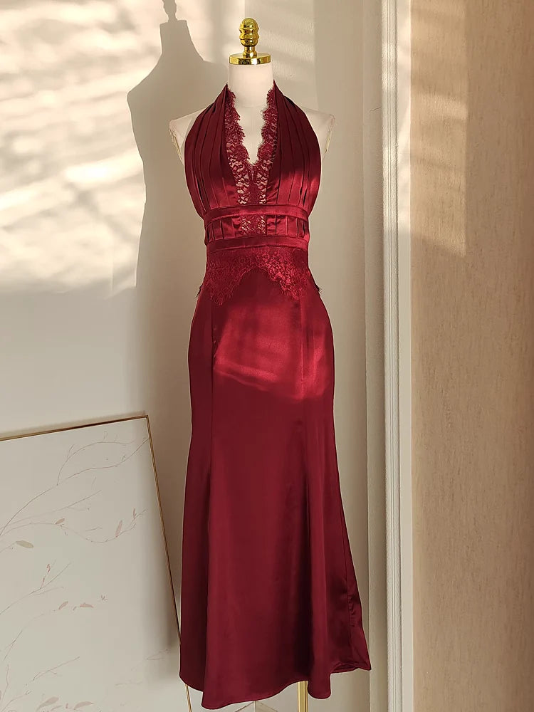 Sexy Sheath V neckline Satin Homecoming Dresses Burgundy Birthday Outfits simple gentle atmospheric and unique desi Bring summer colors to enhance whiteness