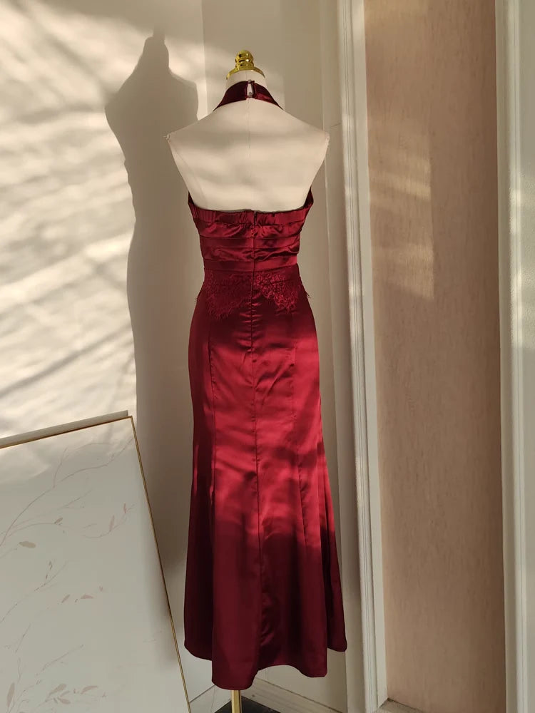 Sexy Sheath V neckline Satin Homecoming Dresses Burgundy Birthday Outfits simple gentle atmospheric and unique desi Bring summer colors to enhance whiteness