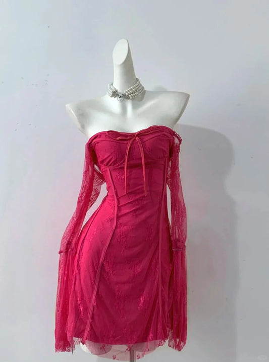 Short Lace Prom Dress simple gentle atmospheric and unique desi Bring summer colors to enhance whiteness