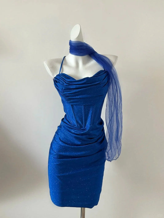 Short Satin Prom Dress simple gentle atmospheric and unique desi Bring summer colors to enhance whiteness