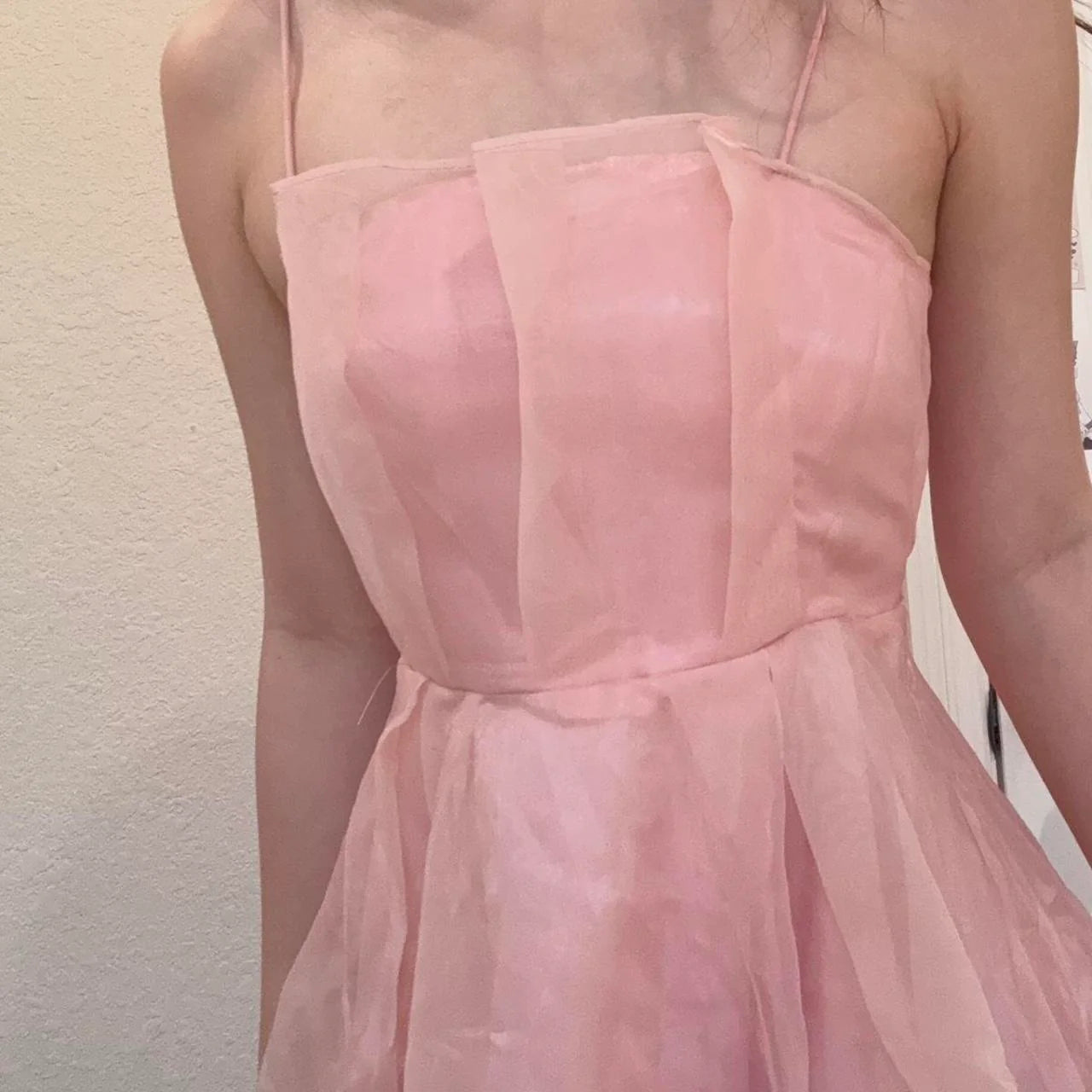 Short Spaghetti Straps Satin Tulle Homecoming Dress Prom Dress simple gentle atmospheric and unique desi Bring summer colors to enhance whiteness