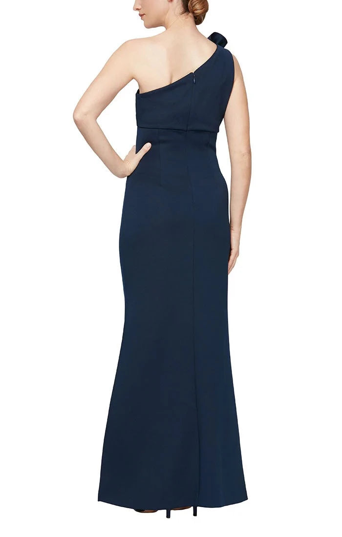 Simple Mermaid One Shoulder Sleeveless Zipper Back Floor Length Prom Dress