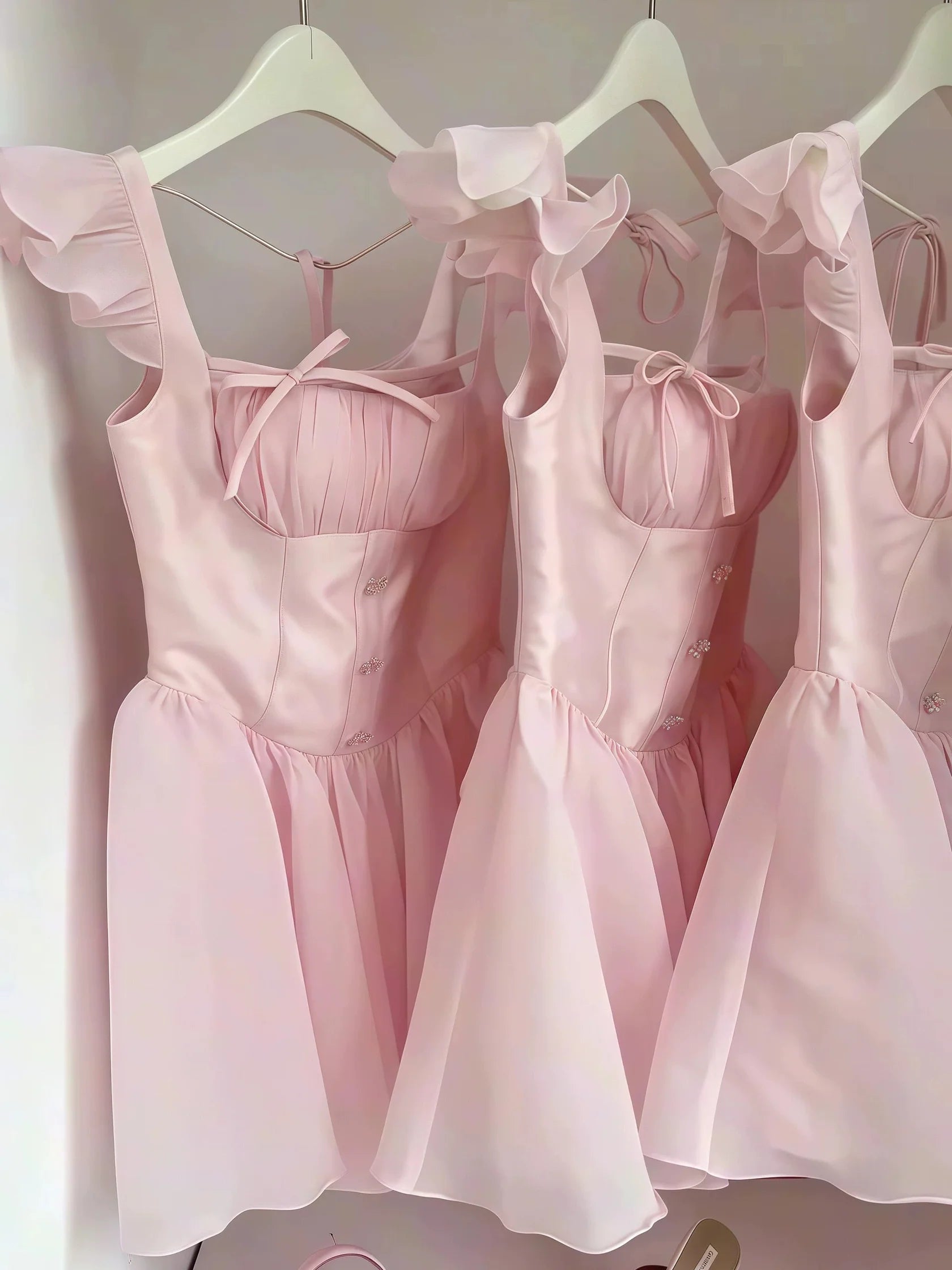 Simple A Line Square Neck Pink Short Formal Homecoming Dresses Party Graduation Dress Dance Hoco Dresses