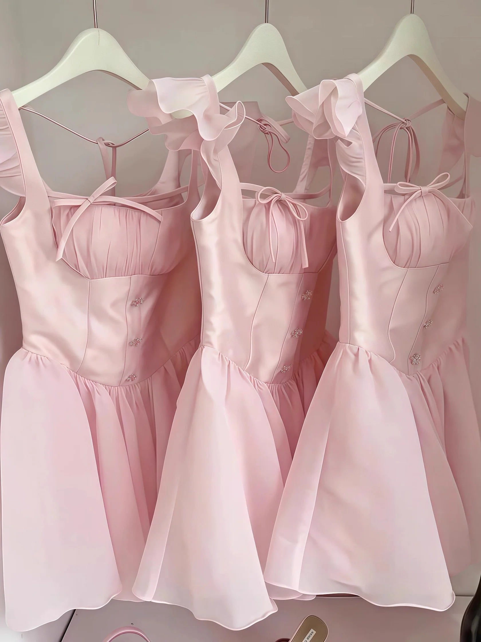 Simple A Line Square Neck Pink Short Formal Homecoming Dresses Party Graduation Dress Dance Hoco Dresses