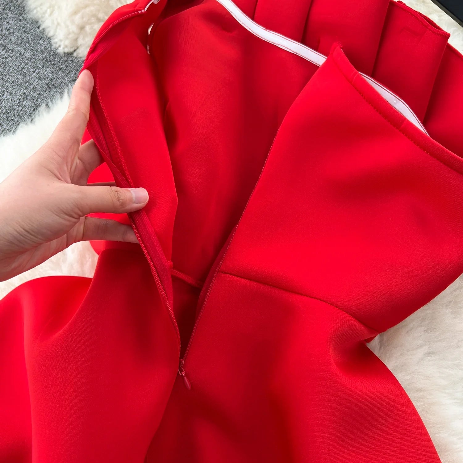 Simple A line One Shoulder Ruffles Holiday Dresses Midi Length Women's Dress simple gentle atmospheric and unique desi Bring summer colors to enhance whiteness