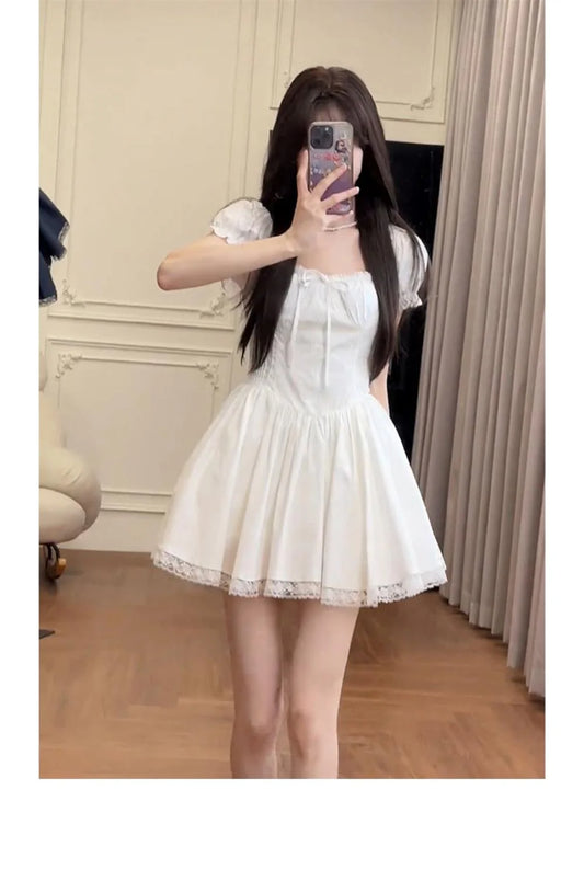 Simple A line Spaghetti Straps Short Homecoming Dresses Party Dress Birthday Outfits simple gentle atmospheric and unique desi Bring summer colors to enhance whiteness