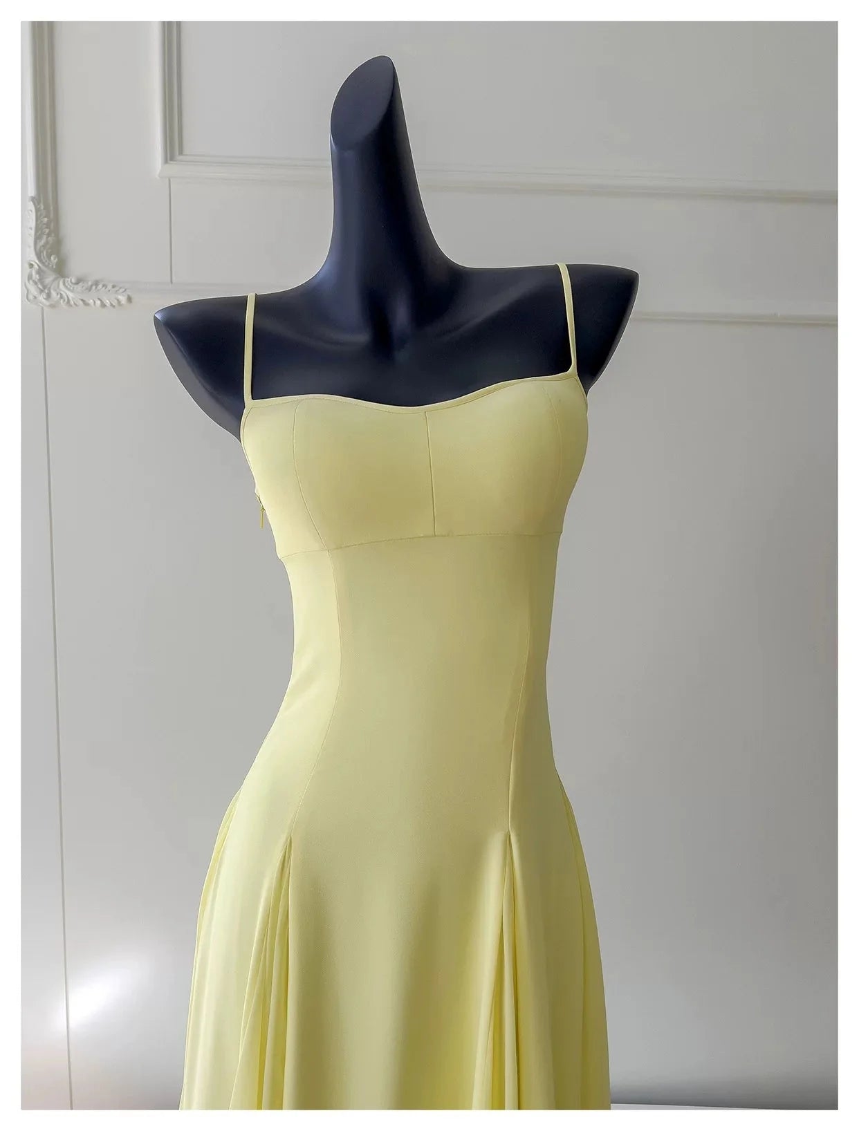 Simple A line Spaghetti Straps Yellow Chiffon Long Prom Dresses Party Dress 20th Birthday Outfits Graduation Dresses