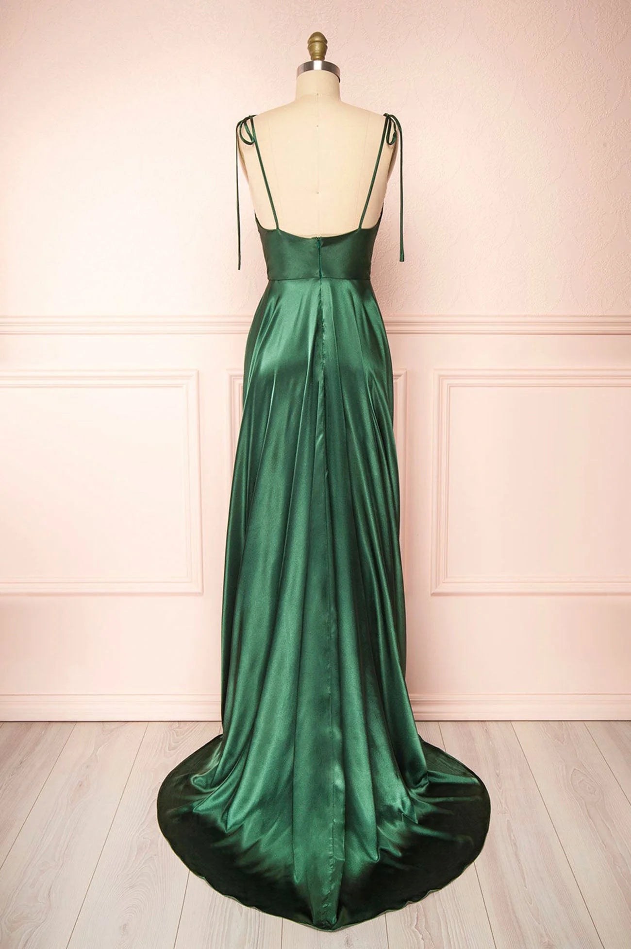 Simple Satin Long A-Line Prom Dress Spaghetti Straps Evening Dress simple gentle atmospheric and unique desi Bring summer colors to enhance whitenes