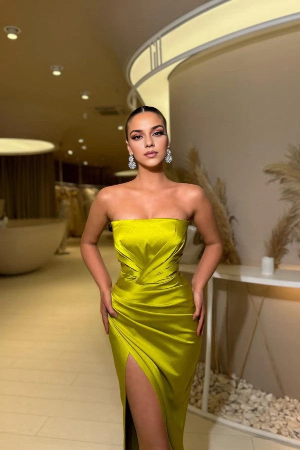 Simple Sexy Long Mermaid Sleeveless Evening Dress with Slit Simple gentle atmospheric and unique design  ﻿