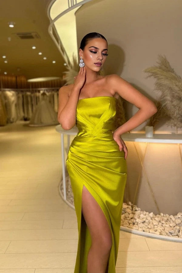 Simple Sexy Long Mermaid Sleeveless Evening Dress with Slit Simple gentle atmospheric and unique design  ﻿