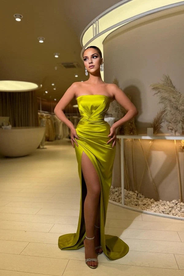Simple Sexy Long Mermaid Sleeveless Evening Dress with Slit Simple gentle atmospheric and unique design  ﻿