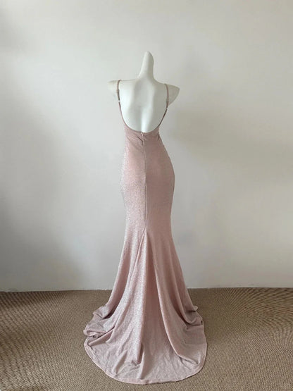 Simple Shiny Mermaid Elegant Long Ball Gown Evening Dress simple gentle atmospheric and unique desi Bring summer colors to enhance whiteness