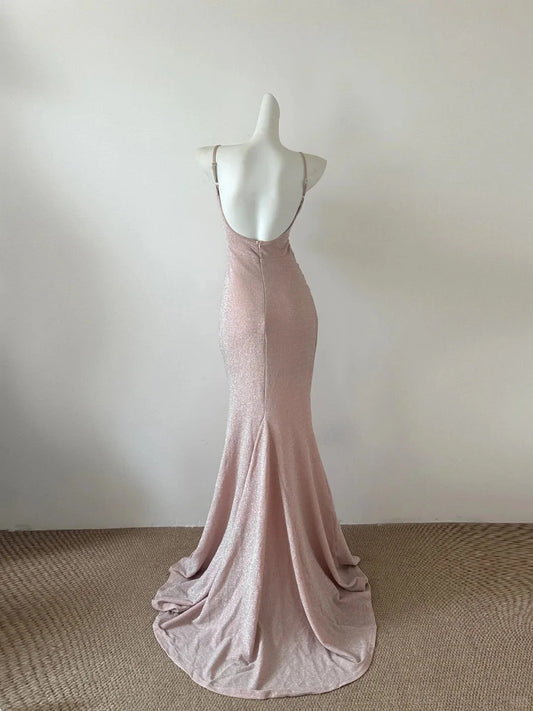 Simple Shiny Mermaid Elegant Long Ball Gown Evening Dress simple gentle atmospheric and unique desi Bring summer colors to enhance whiteness