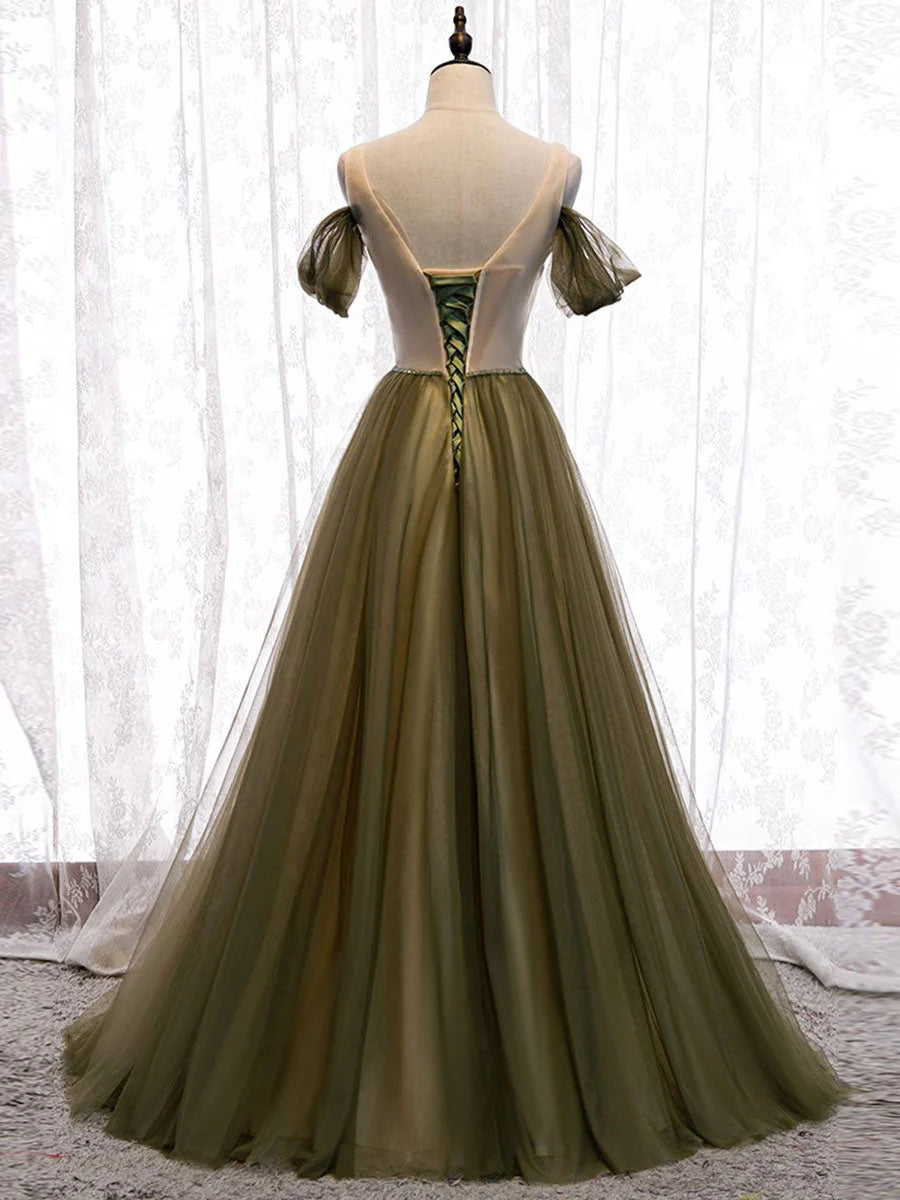 Simple sweetheart tulle green long prom dress green evening dress simple gentle atmospheric and unique desi Bring summer colors to enhance whitenes