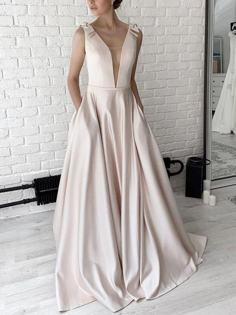 Gray green long prom dress Gray green bridesmaid dress simple gentle atmospheric and unique desi Bring summer colors to enhance whiteness