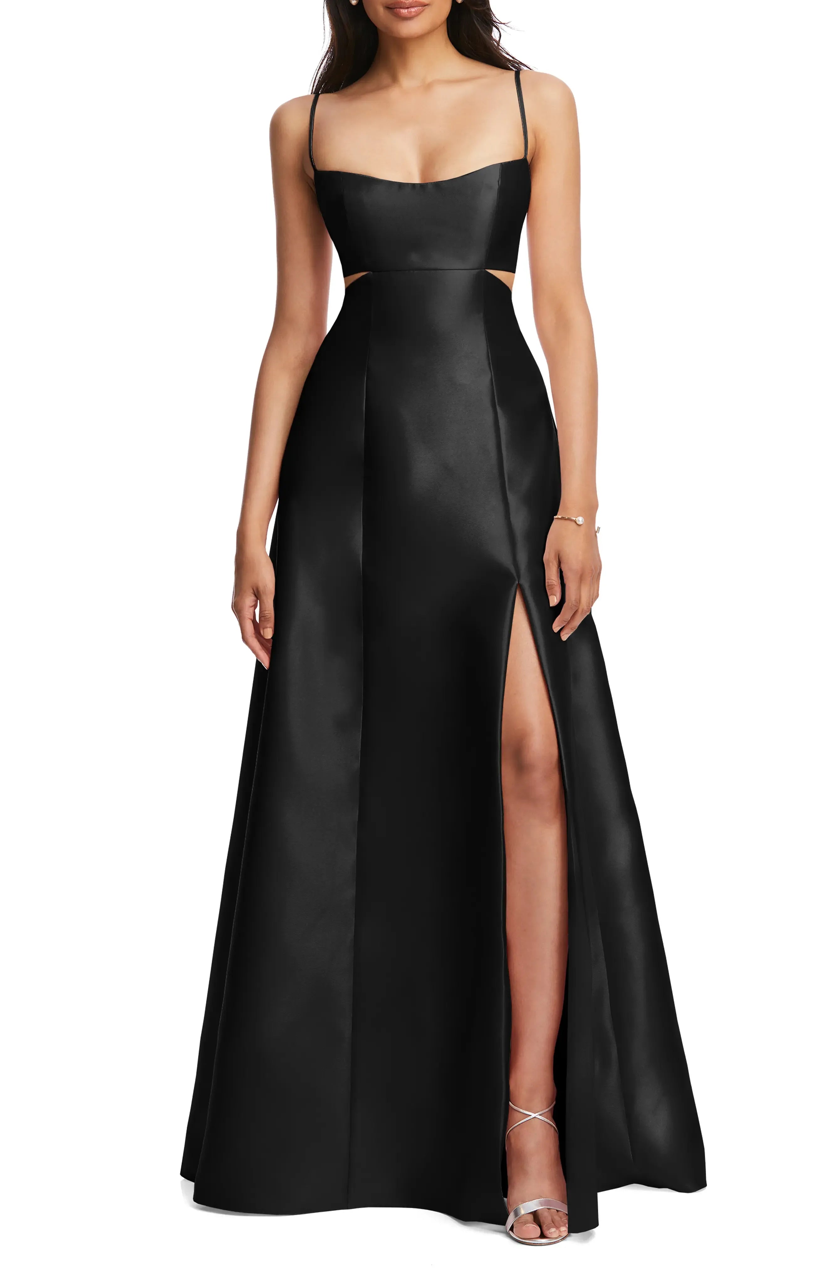 Sleek Cut Out Sweetheart Spaghetti Strap Open Back Floor Length For Sale Evening Dress