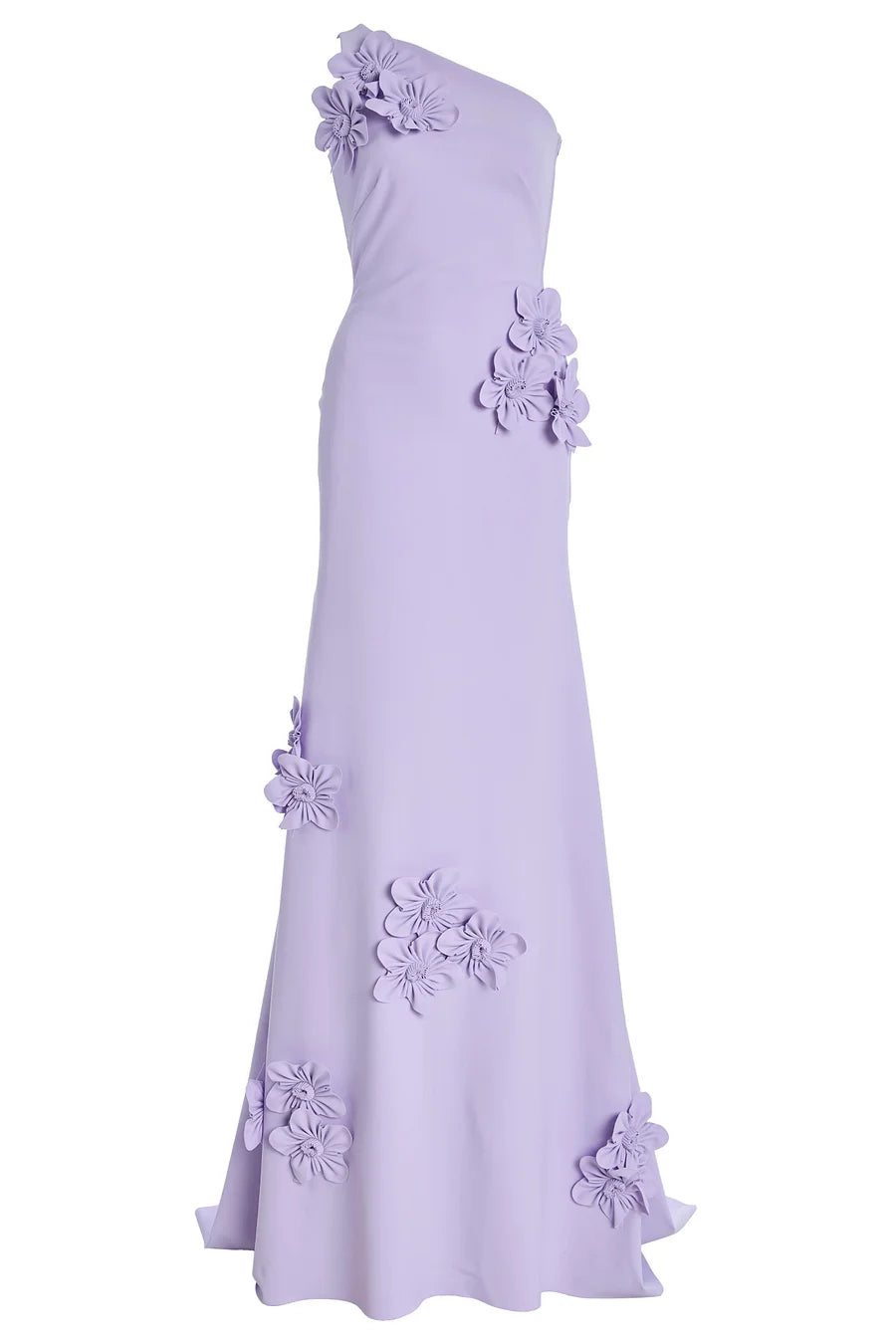 Solid 3D Flower Skew Collar Maxi Dress simple gentle atmospheric and unique desi Bring summer colors to enhance whiteness ﻿