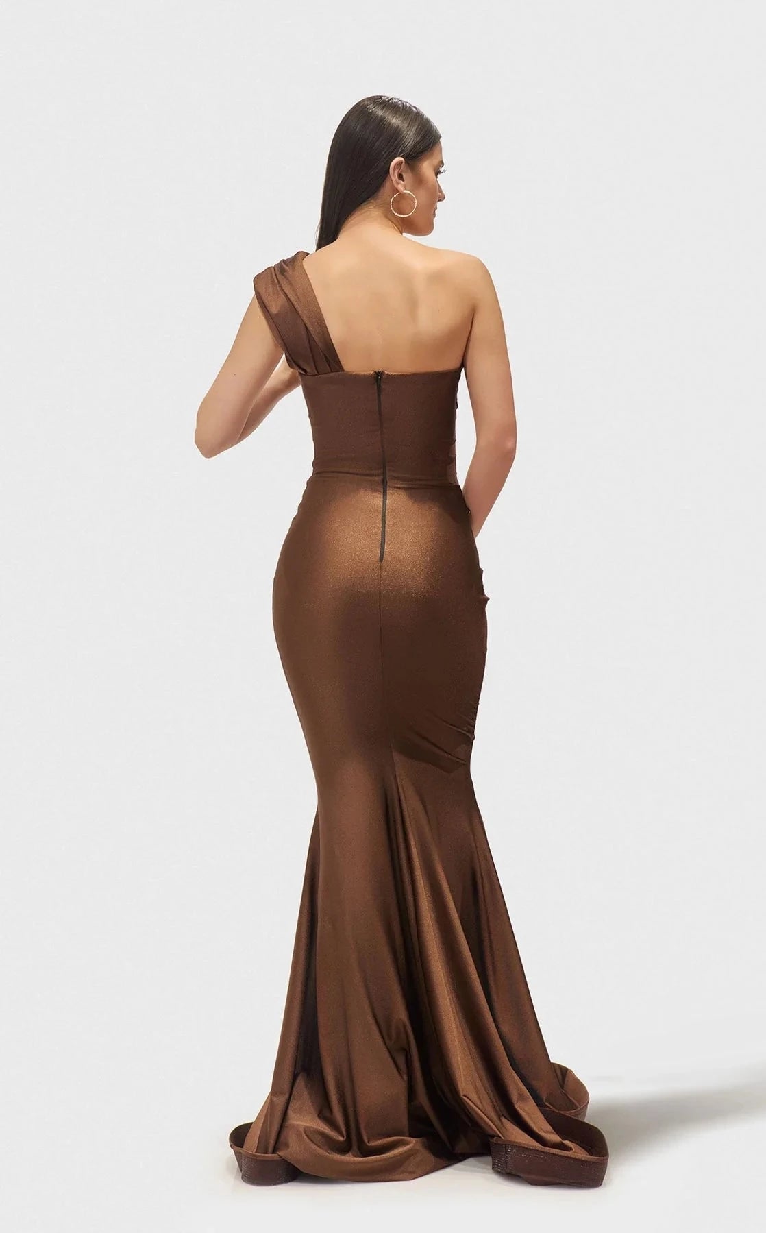 Sophisticated Mermaid One-Shoulder Sleeveless Zipper-Back Floor-Length Prom Dress