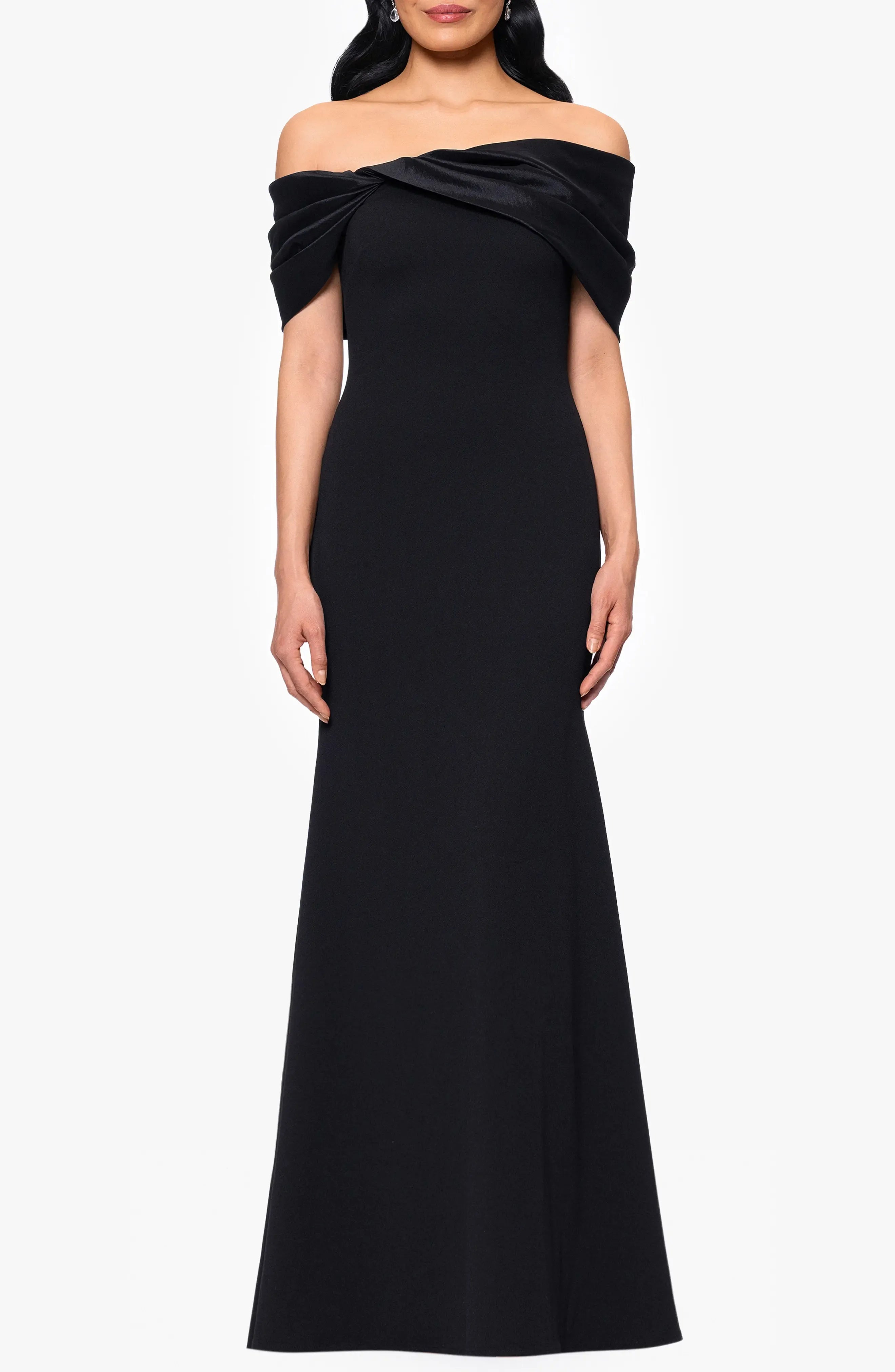Sophisticated Trumpet Off Shoulder Twist Neck Zipper Back Maxi Hot Sale Evening Dress