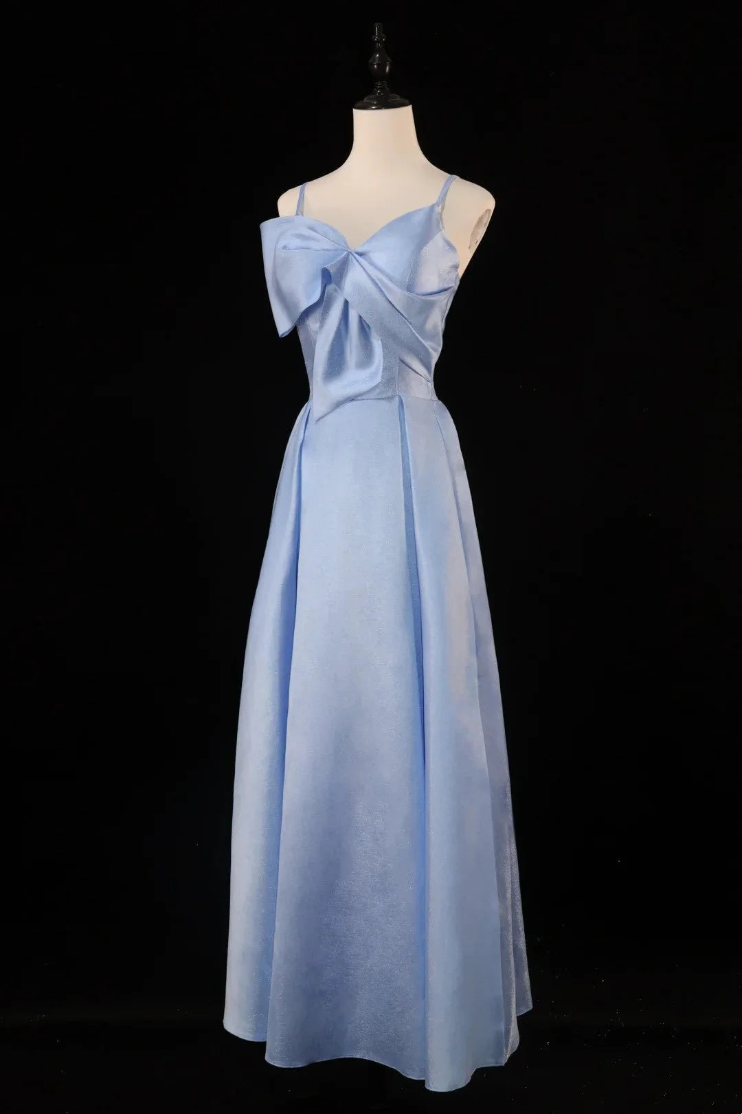 Spaghetti Strap Elegant Long Satin Ball Gown Evening Dress Party Dress simple gentle atmospheric and unique desi Bring summer colors to enhance whiteness