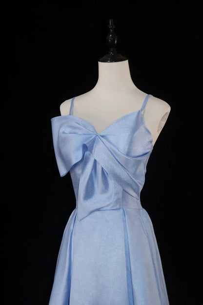 Spaghetti Strap Elegant Long Satin Ball Gown Evening Dress Party Dress simple gentle atmospheric and unique desi Bring summer colors to enhance whiteness