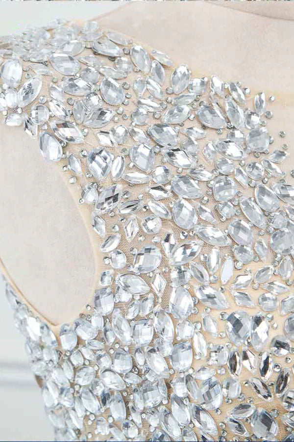 Sparkly Chffon V-Neck Front Slit Royal Blue Prom Dresses with Beading Top Simple gentle atmospheric and unique design