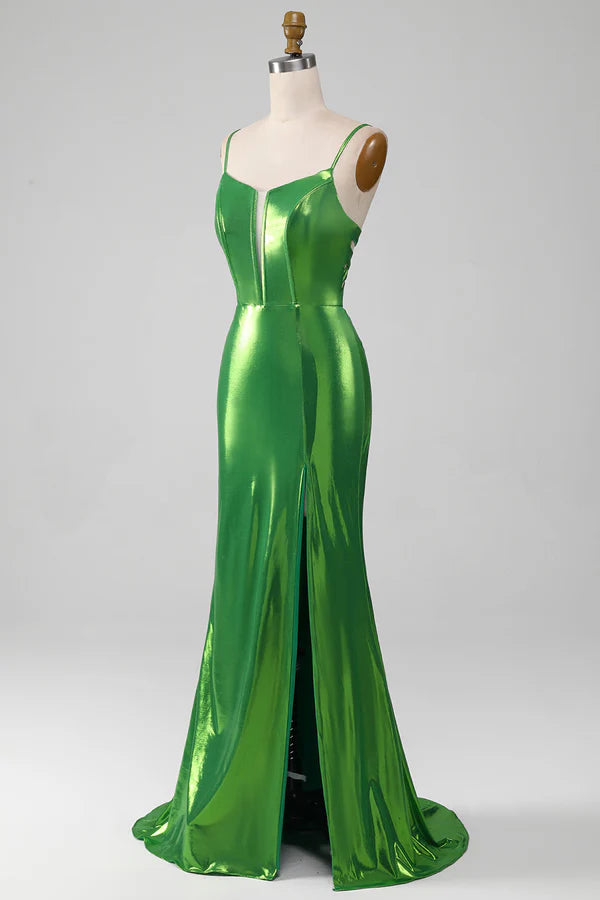 Sparkly Hot Mermaid Simple Prom Dress With Slit simple gentle atmospheric and unique desi