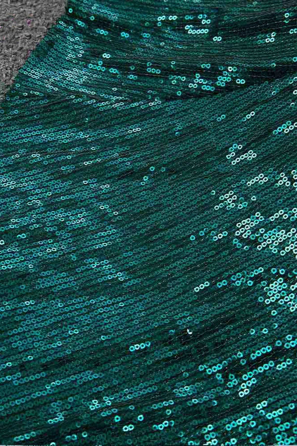 Sparkly Sequined Spaghetti Straps V-Neck Prom Dresses with Backless Simple gentle atmospheric and unique design