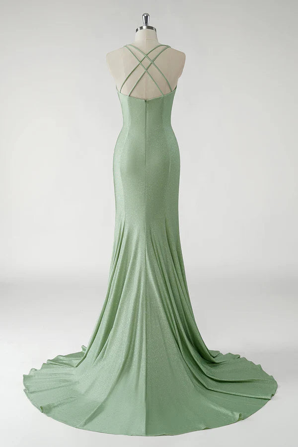 Sparkly Sheath Green Long Prom Dress with 3D Flowers simple gentle atmospheric and unique desi Bring summer colors to enhance whiteness