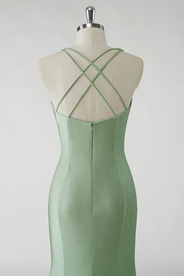 Sparkly Sheath Green Long Prom Dress with 3D Flowers simple gentle atmospheric and unique desi Bring summer colors to enhance whiteness