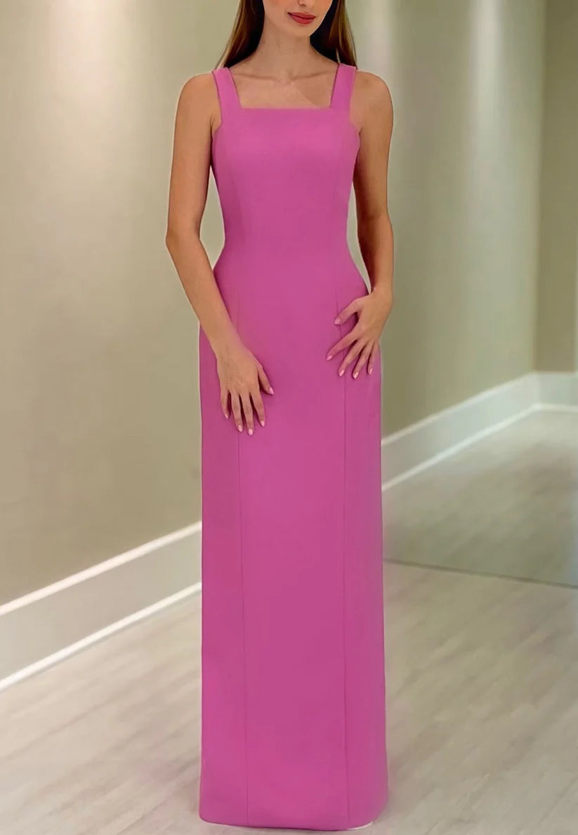 Square Straps Sleek Bowknot Sheath Mother of Bride Dress simple gentle atmospheric and unique desi Bring summer colors to enhance whiteness