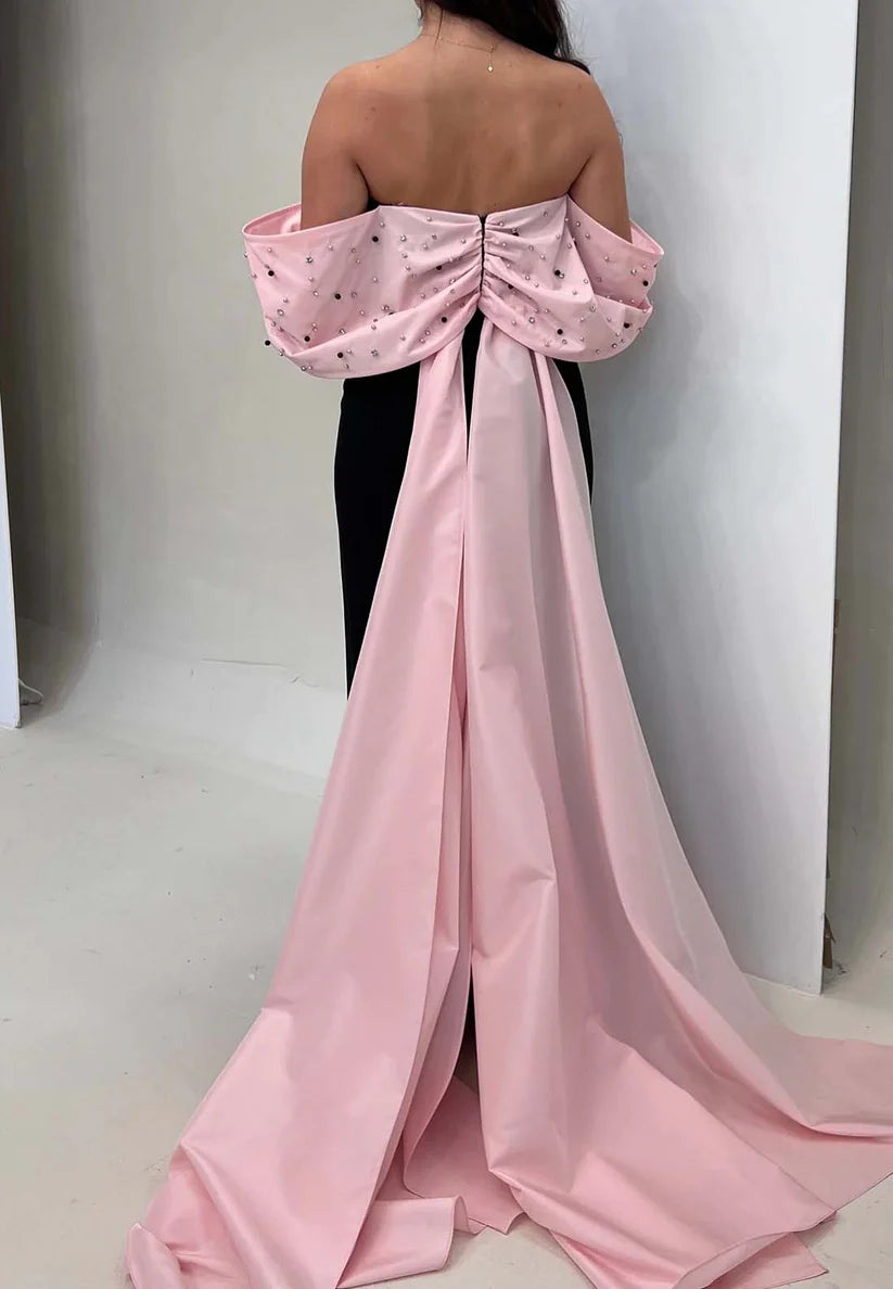 Straight Across Sleeveless Beaded Evening Dress Mermaid Formal Dress simple gentle atmospheric and unique desi Bring summer colors to enhance whiteness