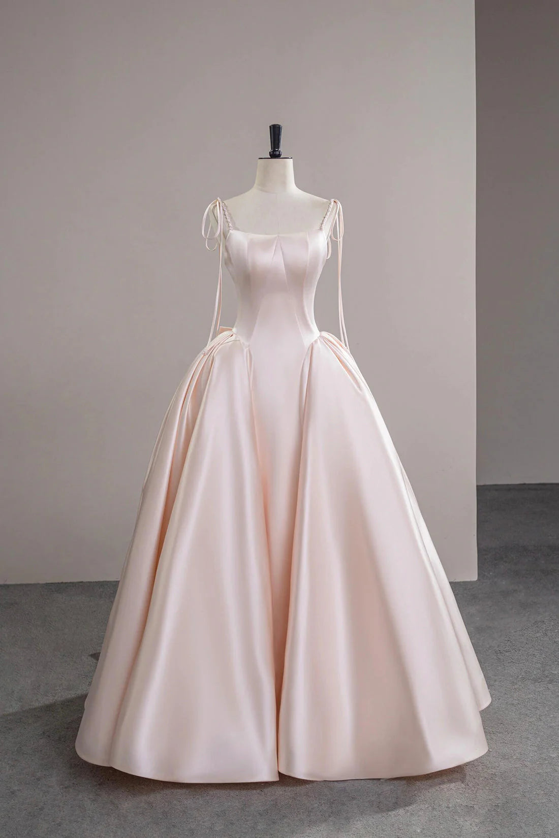 Strap Satin Long Prom Dress Beautiful A-Line Evening Party Dress simple gentle atmospheric and unique desi Brin