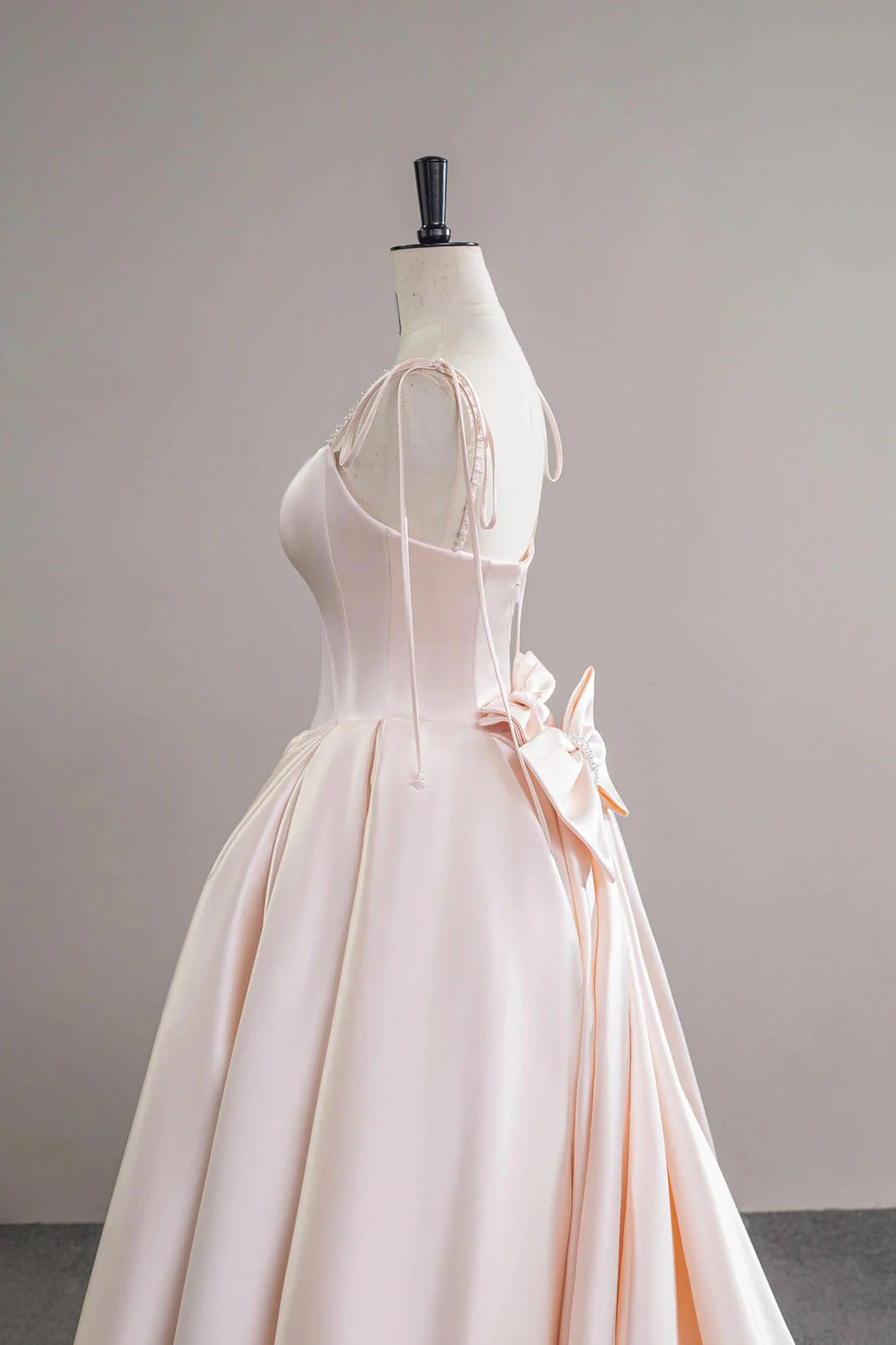 Strap Satin Long Prom Dress Beautiful A-Line Evening Party Dress simple gentle atmospheric and unique desi Brin