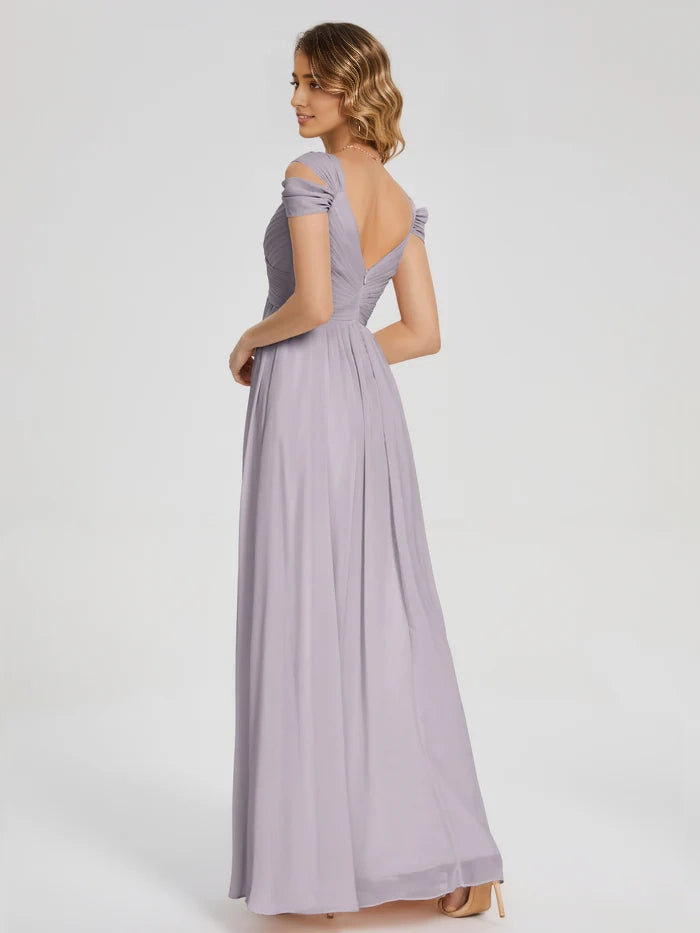 Straps Side Slit Empire Bridesmaid Dress simple gentle atmospheric and unique desi Bring summer colors to enhance whiteness