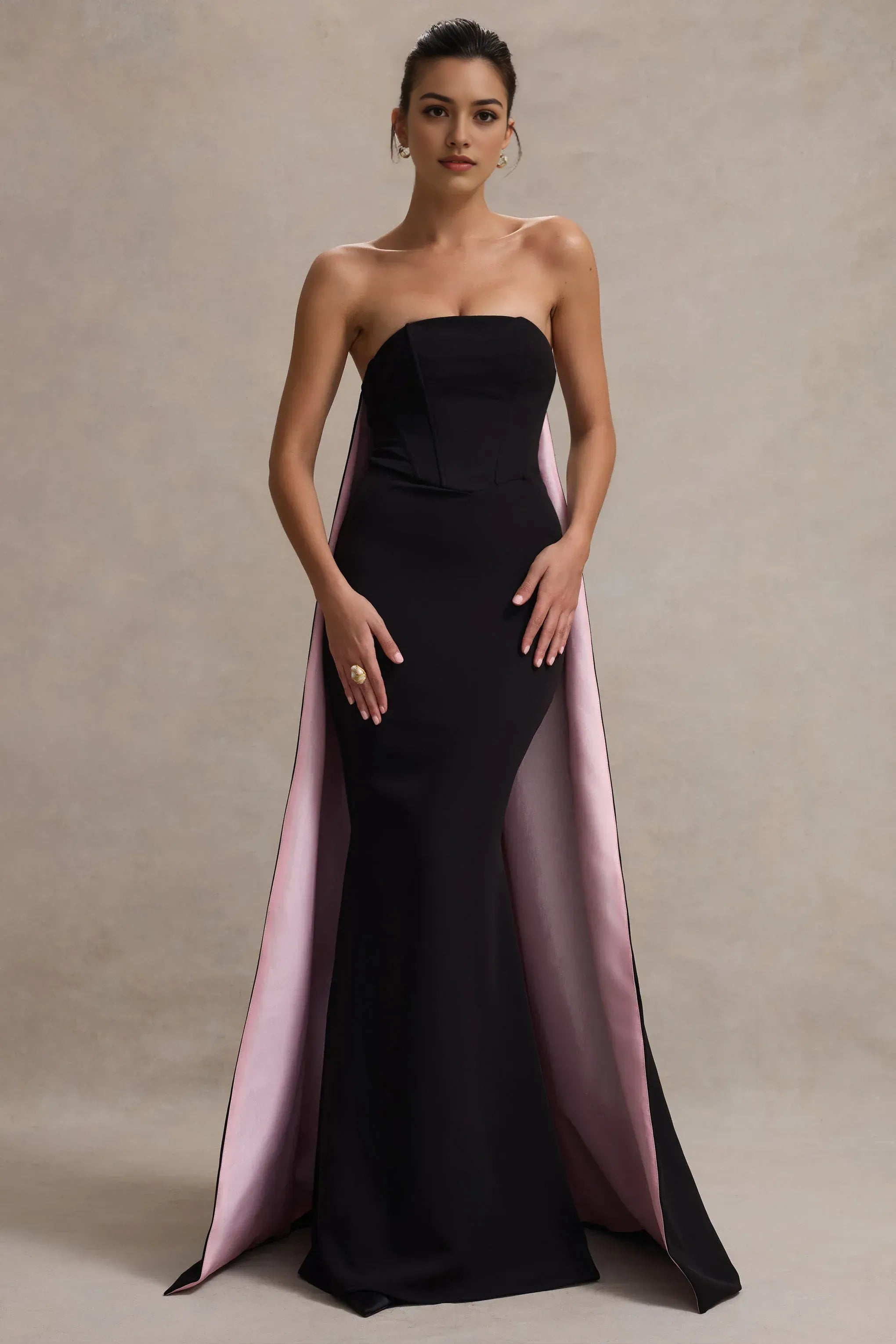 Striking Mermaid Strapless Sleeveless Open Back Train Floor Length For Ladies Evening Dress ﻿