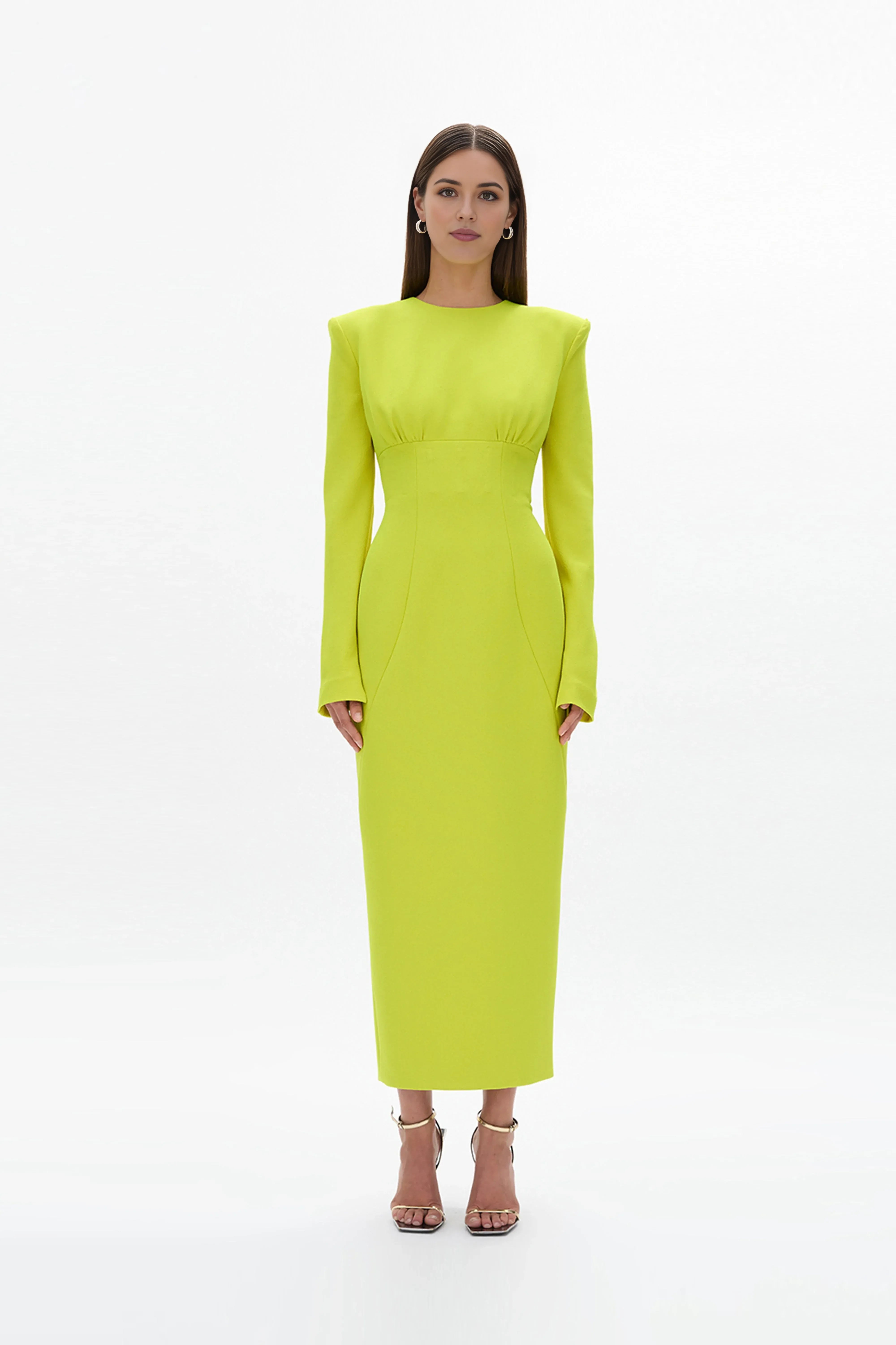 Structured Sheath Crew Neck Long Sleeve Zipper Back Floor Length For Sale Prom Dress