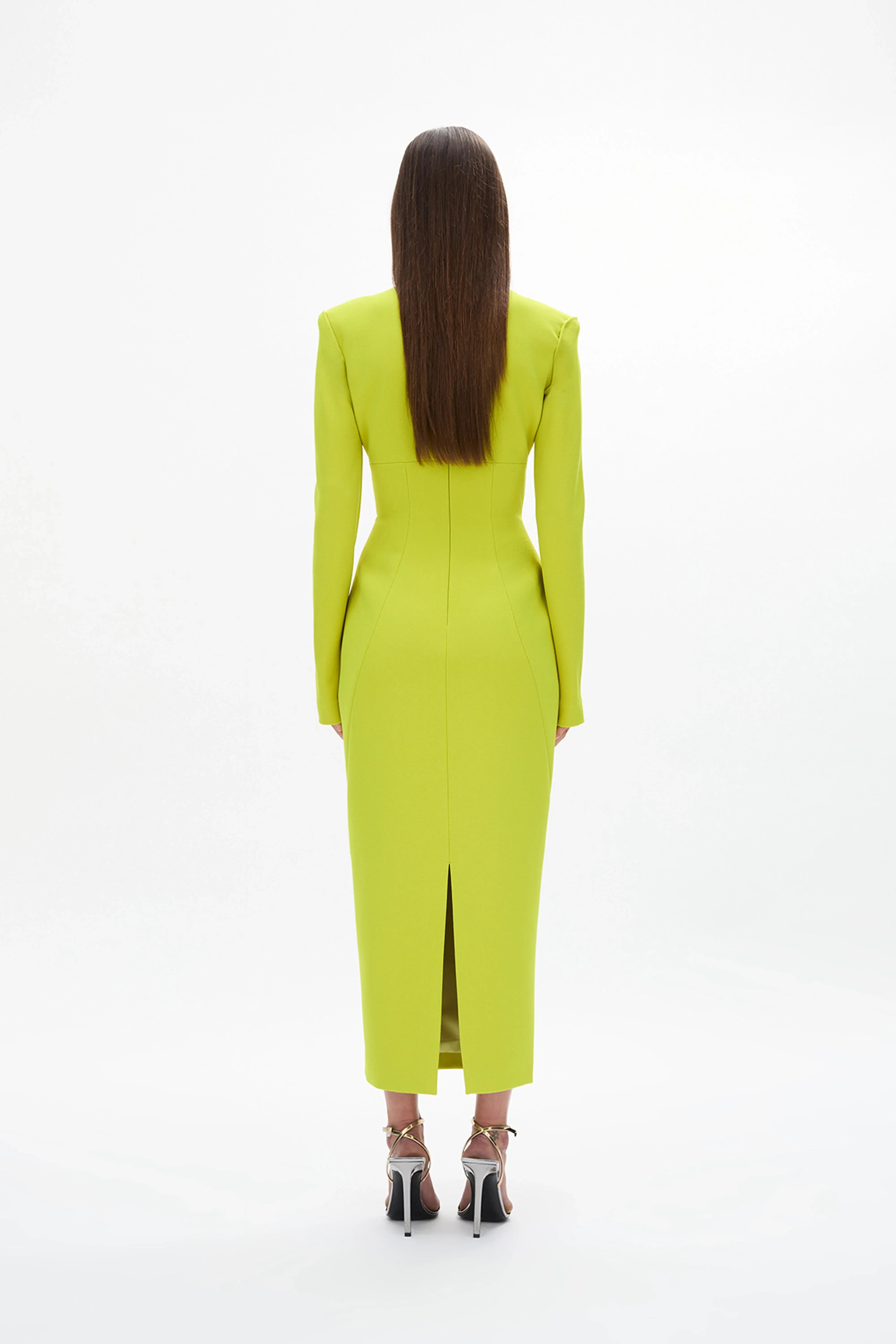 Structured Sheath Crew Neck Long Sleeve Zipper Back Floor Length For Sale Prom Dress