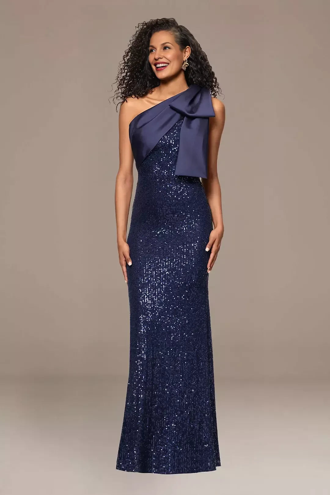 Stunning Mermaid One Shoulder Sleeveless Plain Back Floor Length Mother of the Bride Dress