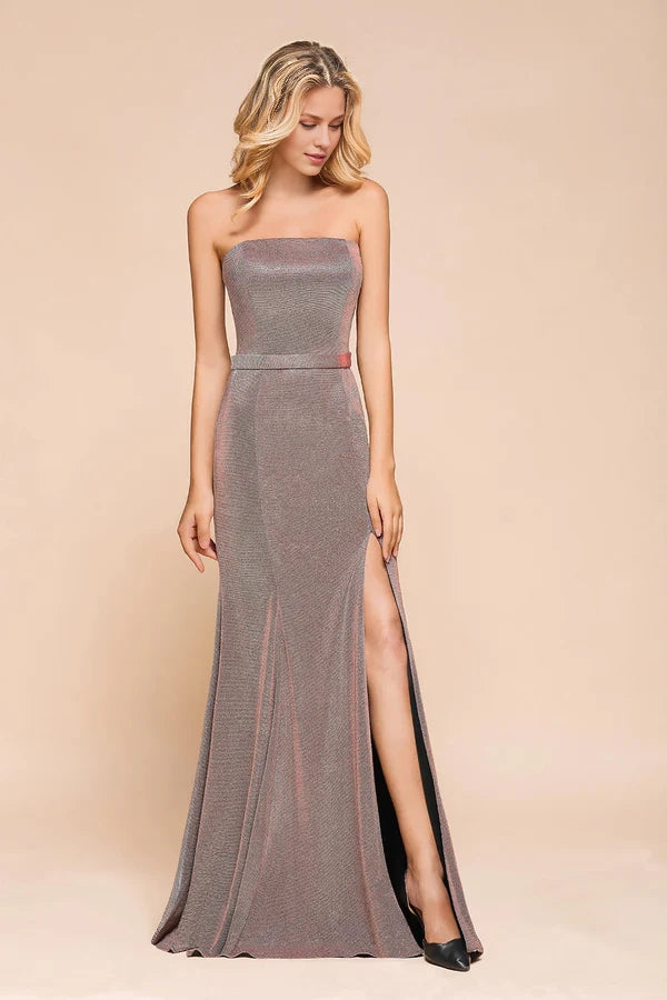 Stunning Strapless Long Prom Dress With Split Simple gentle atmospheric and unique design