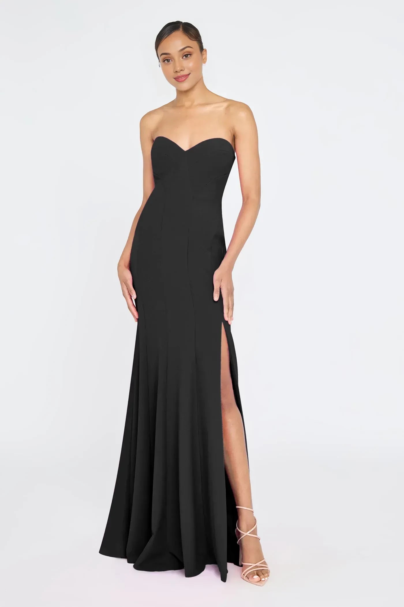 Stylish Mermaid Strapless Sleeveless Back Zipper Floor Length Prom Dress