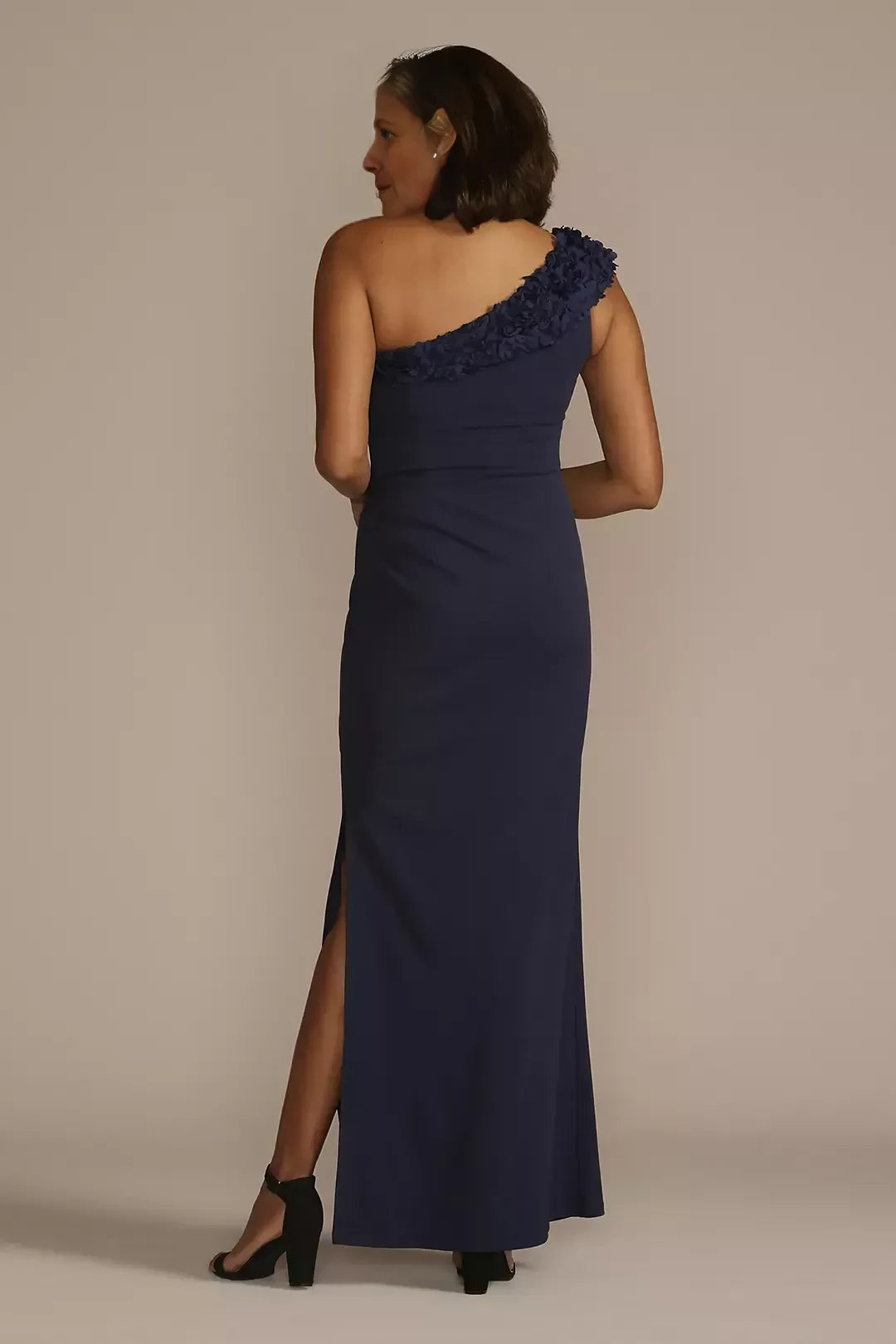 Stylish Sheath One Shoulder Sleeveless Ruched Back Floor Length Mother of the Bride Dress