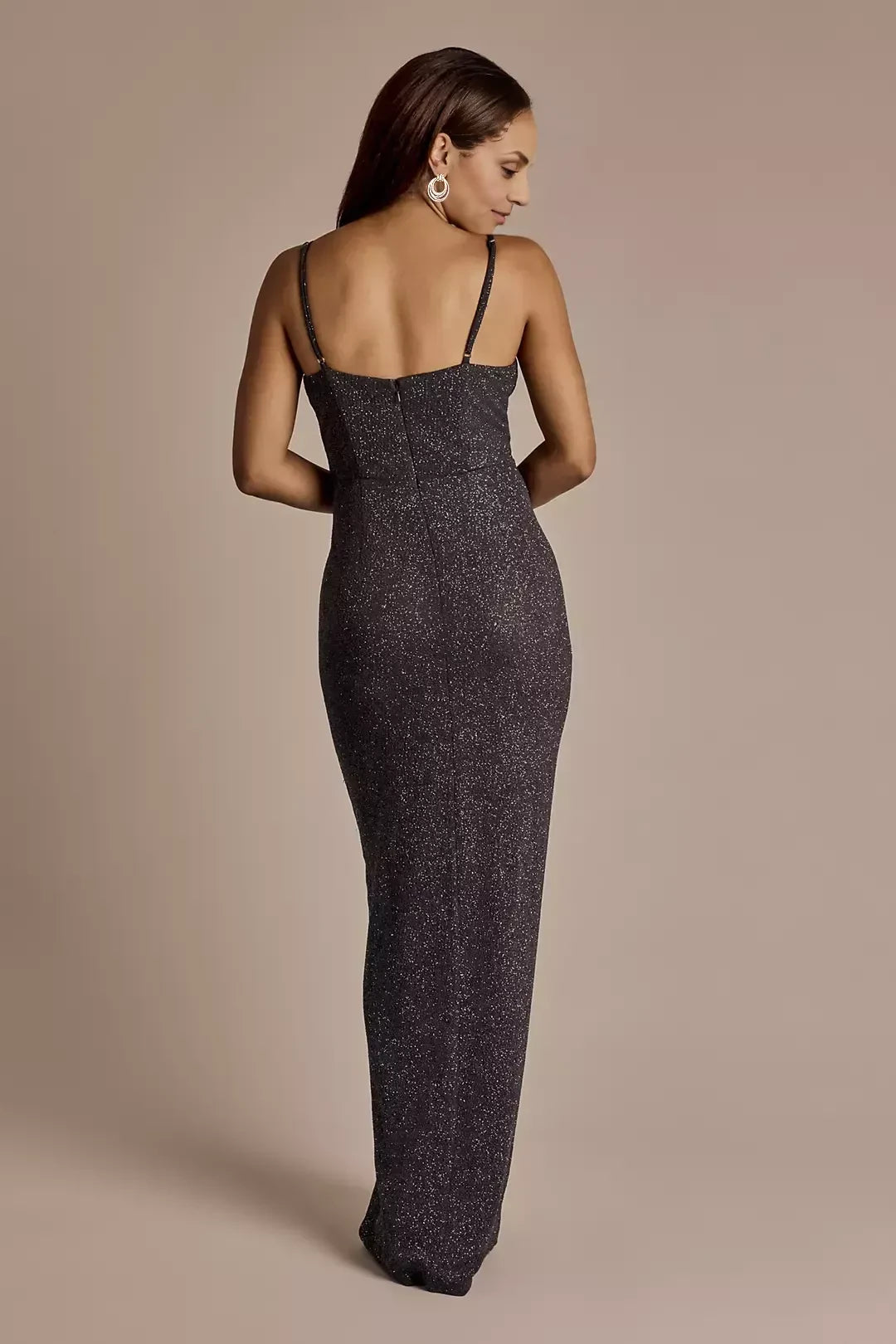 Stylish Sheath V Neck Sleeveless Ruched Back Floor Length Mother of the Bride Dress