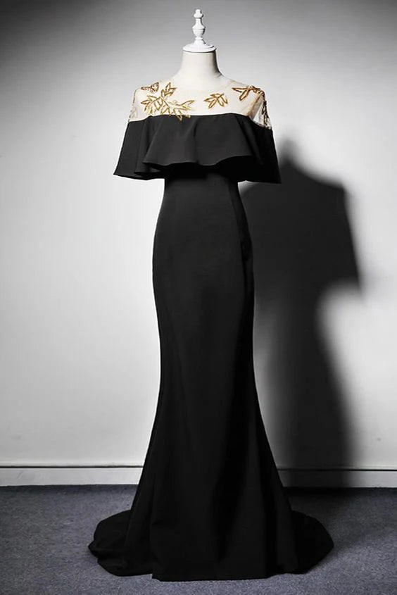 Stylish Black Long Mermaid Pageant Prom Dress For Women Black Party Dress simple gentle atmospheric and unique desi Bring summer colors to enhance whiteness