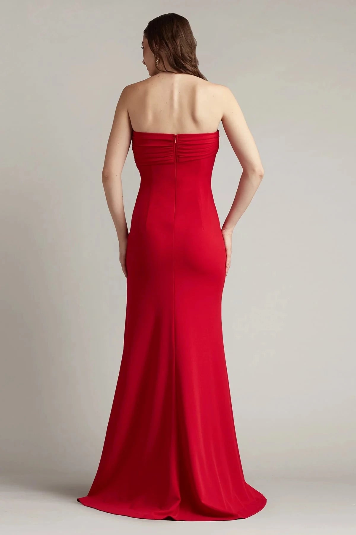 Sultry Mermaid Strapless Sleeveless Zipper-Back Floor-Length Prom Dress