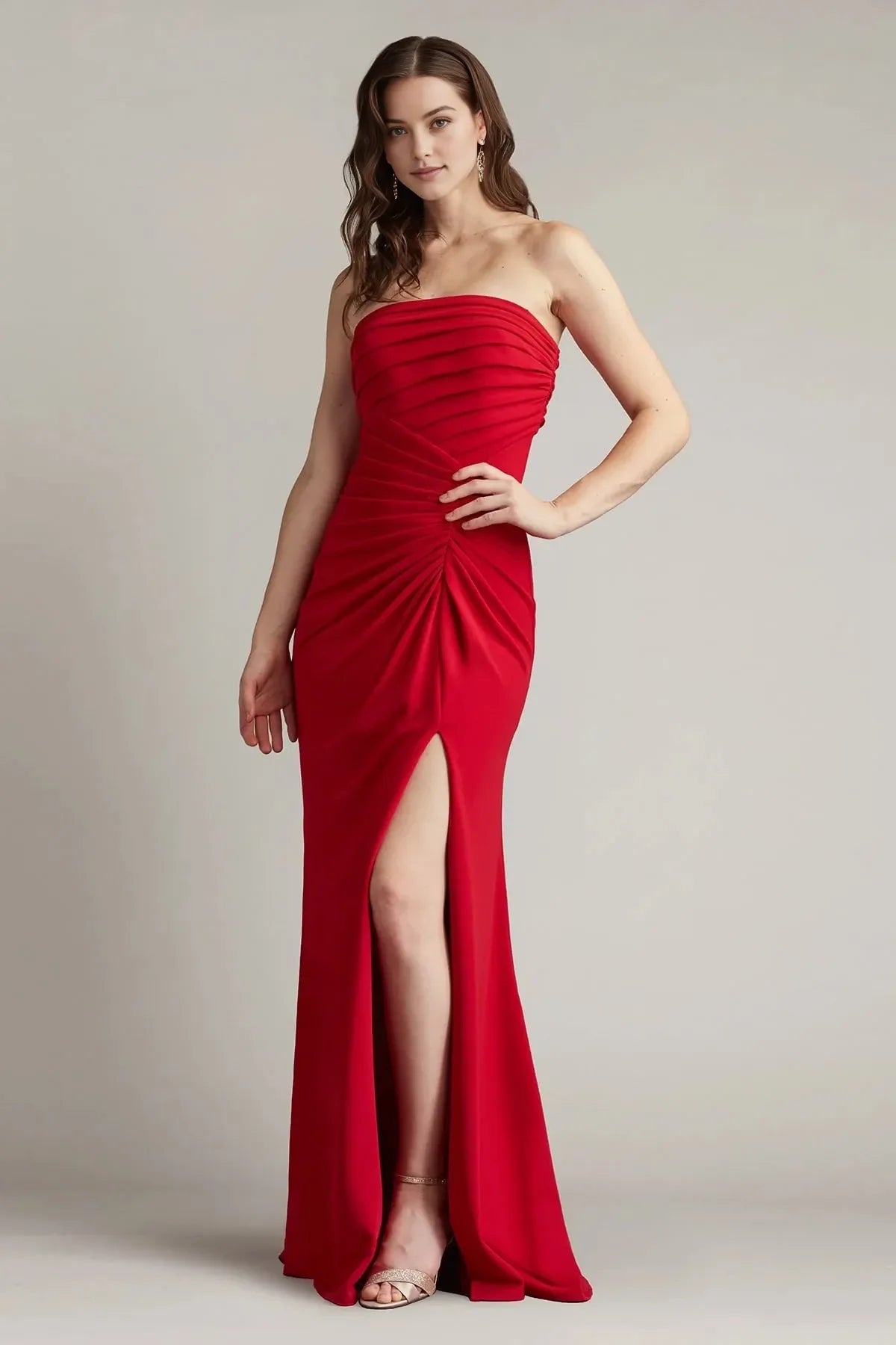 Sultry Mermaid Strapless Sleeveless Zipper-Back Floor-Length Prom Dress